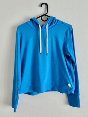Vuori Halo Essential Hoodie Baltic Blue Heather Medium